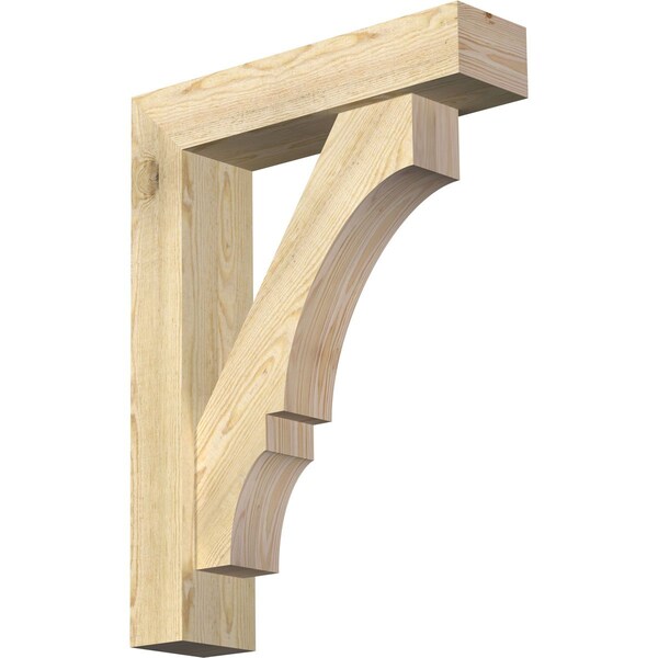 Ekena Millwork Balboa Block Rough Sawn Bracket w/ Offset Brace, Douglas Fir, 6"W x 24"D x 32"H BKT0604X24X32BOA05RDF - main